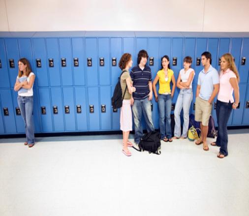 person surrounded by people