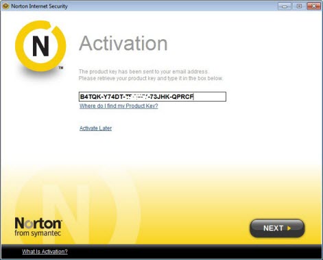 update key in norton product