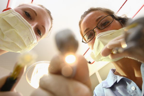 Dentists working