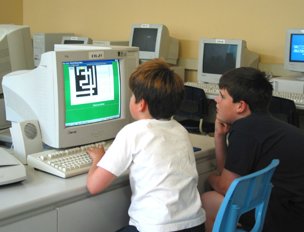 Kids on a computer