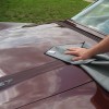 Wipe the car with microfiber towel