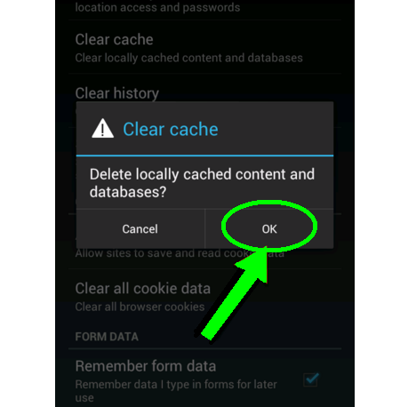 Clear the Android Browser Cache