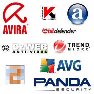 logos of different antivirus software