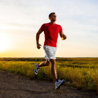 Man running on a track