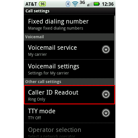 Andriod caller ID