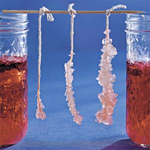 Sugar Crystals on a String