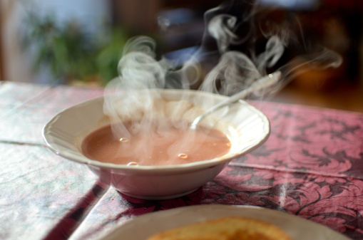Hot soup served
