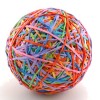 colourful rubber bands ball