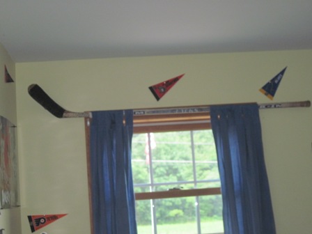 Hockey Stick Curtain Rod