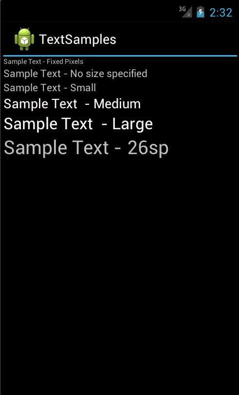 Android Text Size