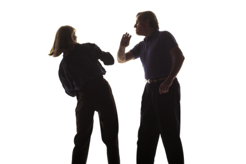 man about to slap a woman