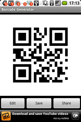 Android apps barcode sharing