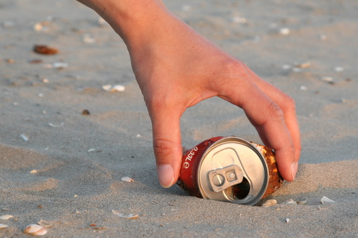 Cleaning the beach