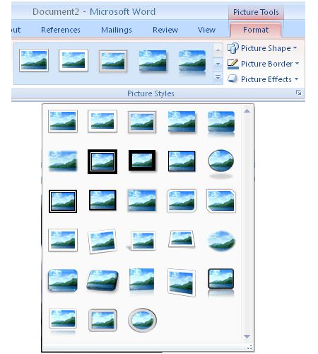 Add effects to images in Office 2007