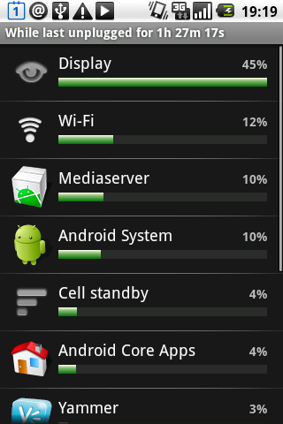 Android Battery settings