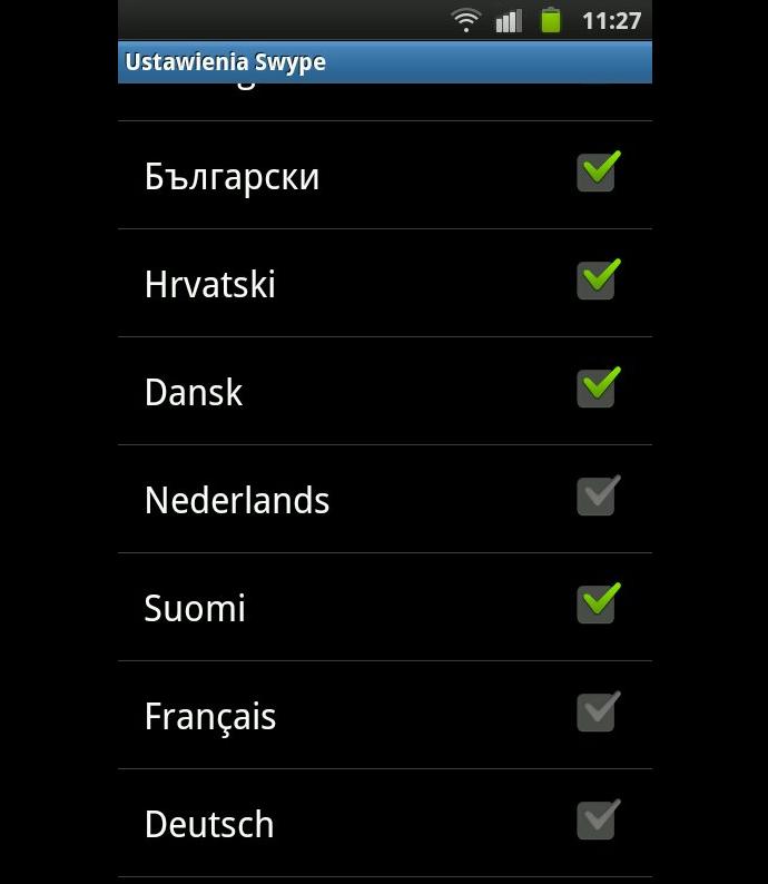 language in Android