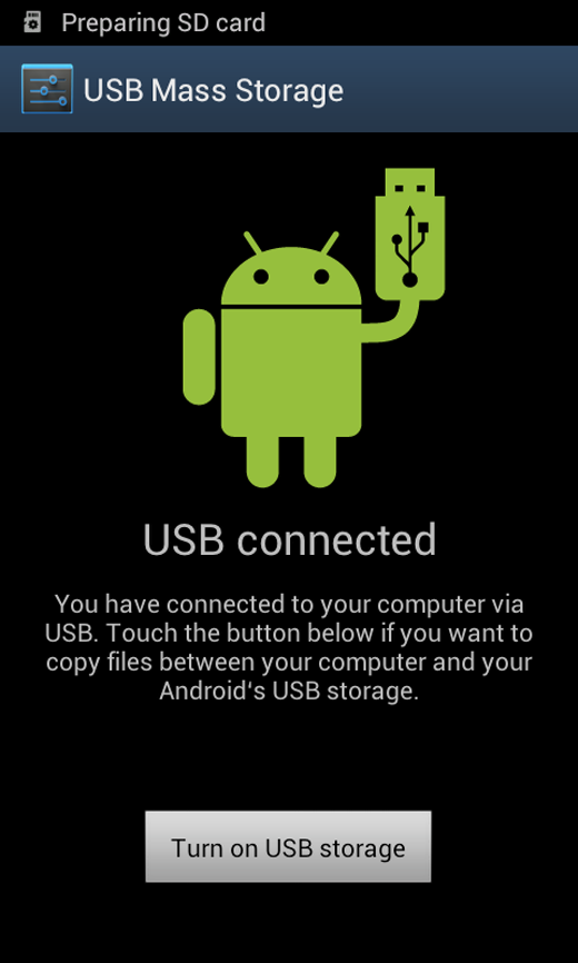 USB Connection page