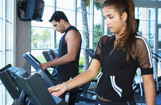 A girl exercising in a Gym