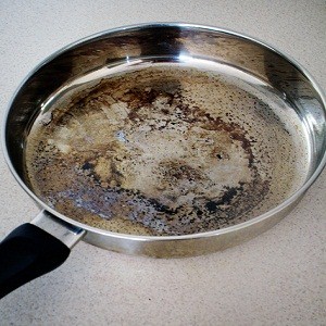 Burned Food from Stainless Pan