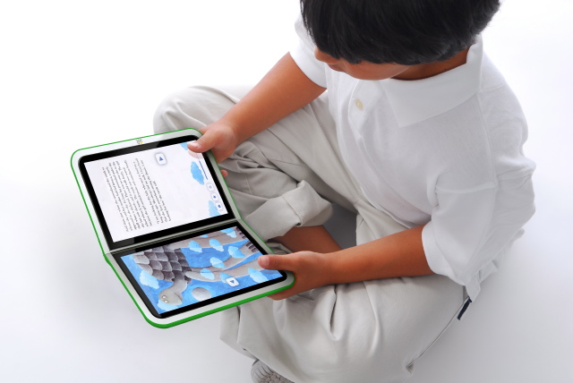 Boy reading online book