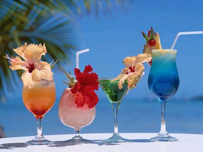 Garnished Tropical Drinks