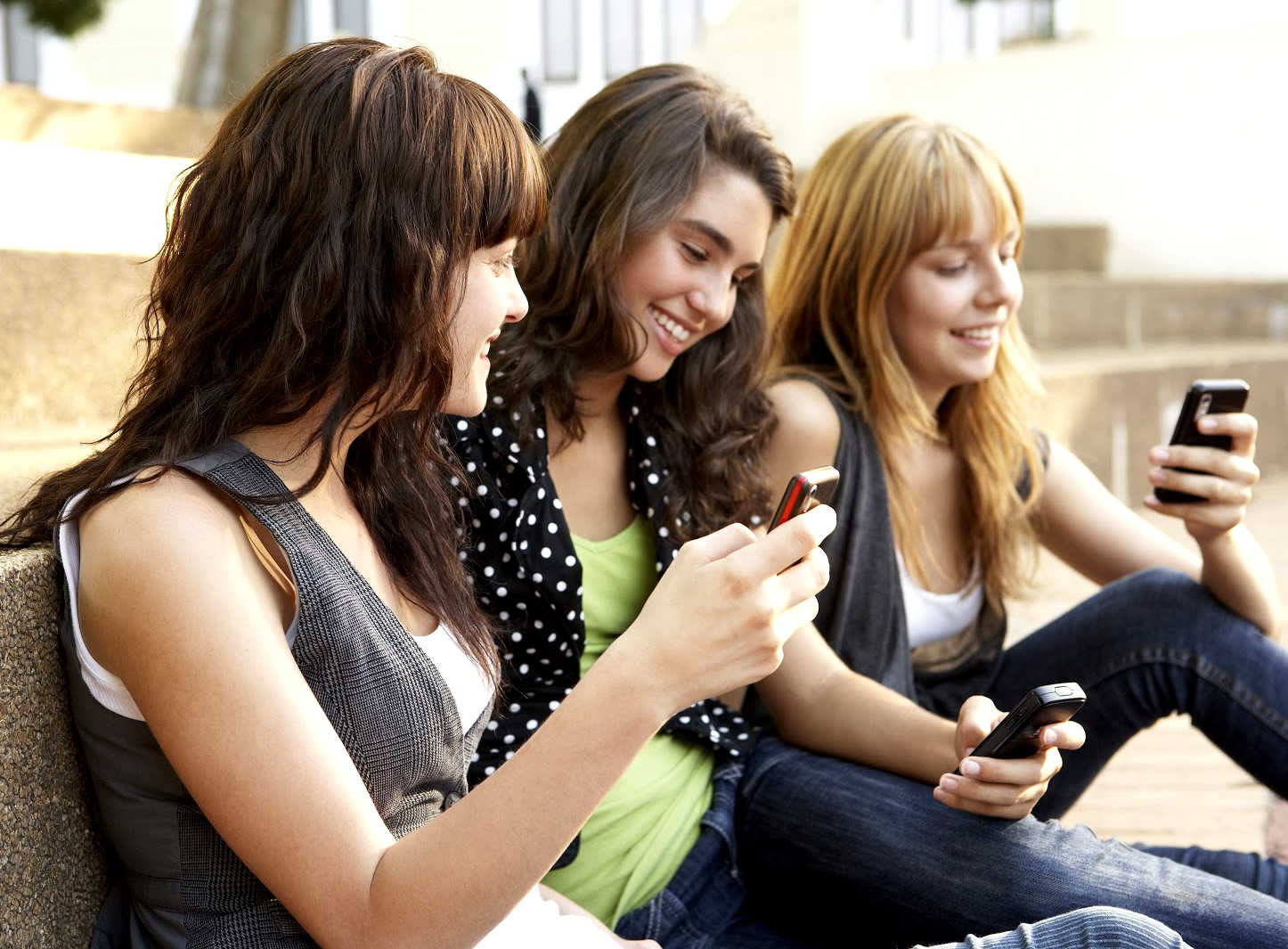 Girls using mobile