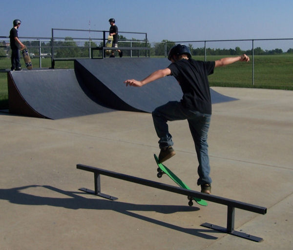 boy skating in a skate park