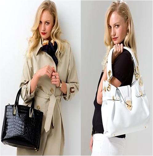 models with Leather Handbags
