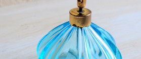 Blue perfume bottle
