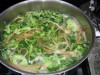 Boiling pasta with vegetables