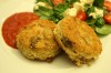 Serving fried risotto cakes