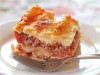 A serving of ground turkey lasagna