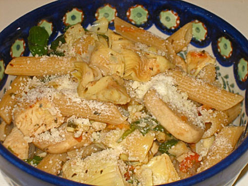 Pasta and Vegetables in Wine Sauce