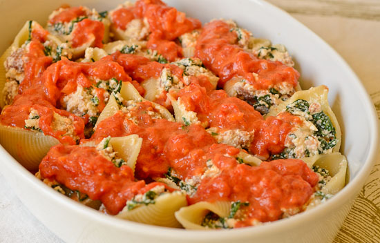 Turkey and Sausage Stuffed Pasta Shells