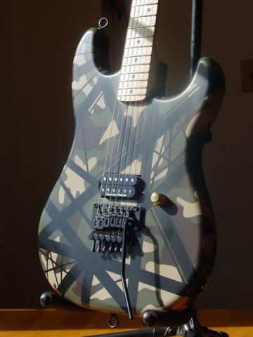 Digital Camouflage Pattern on Guitar