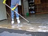 Washing garage floor