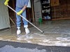Cleaning the floor