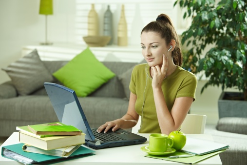 Girl using computer