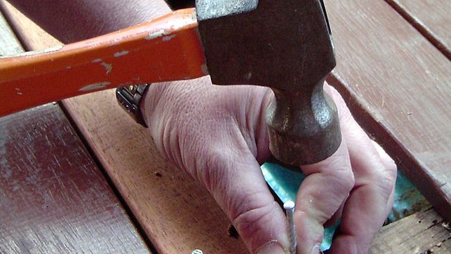 The basic cause of a finger injury with a hammer