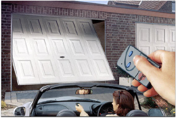 Opening a garage door with a garage door opener