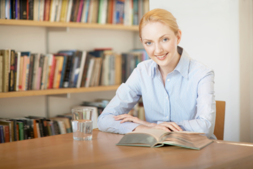 girl with Book Collection