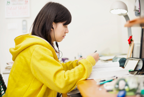 Girl studying