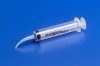 Syringe with curved tip