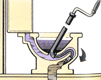 Plumbing Snake on a Toilet