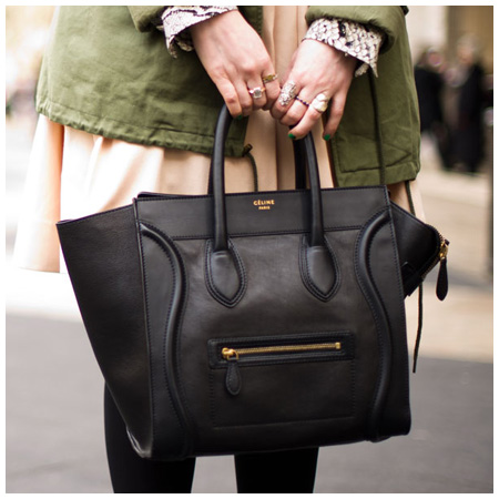 Trendy Celine Luggage Tote in Black