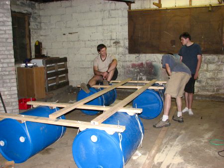 Building an Oil Drum Raft