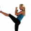 Woman practicing front kick