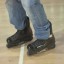 Man practicing on rollerblades
