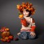 Kid with pumpkins