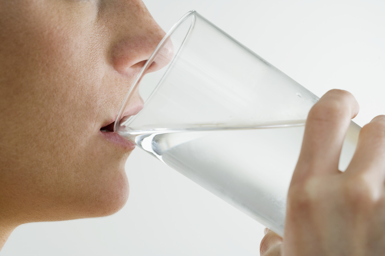 Woman drinking water